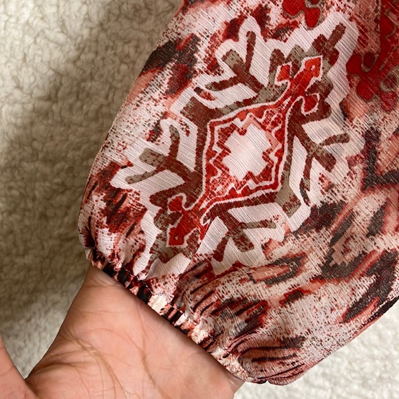 Maurices Womens Semi-Sheer Printed 3/4 Sleeve Boho Peasant Dress XL PLUS SIZE - Picture 6 of 10